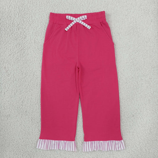 P1157 Christmas Cotton Hot Pink Girls Pants