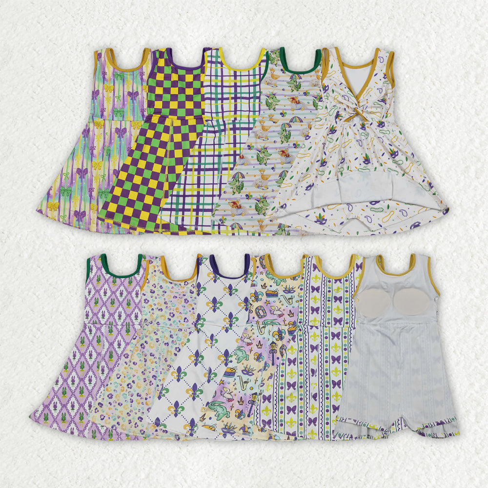 Yoga Mardi Gras Skorts Girls Dress Sibling Clothes RTS