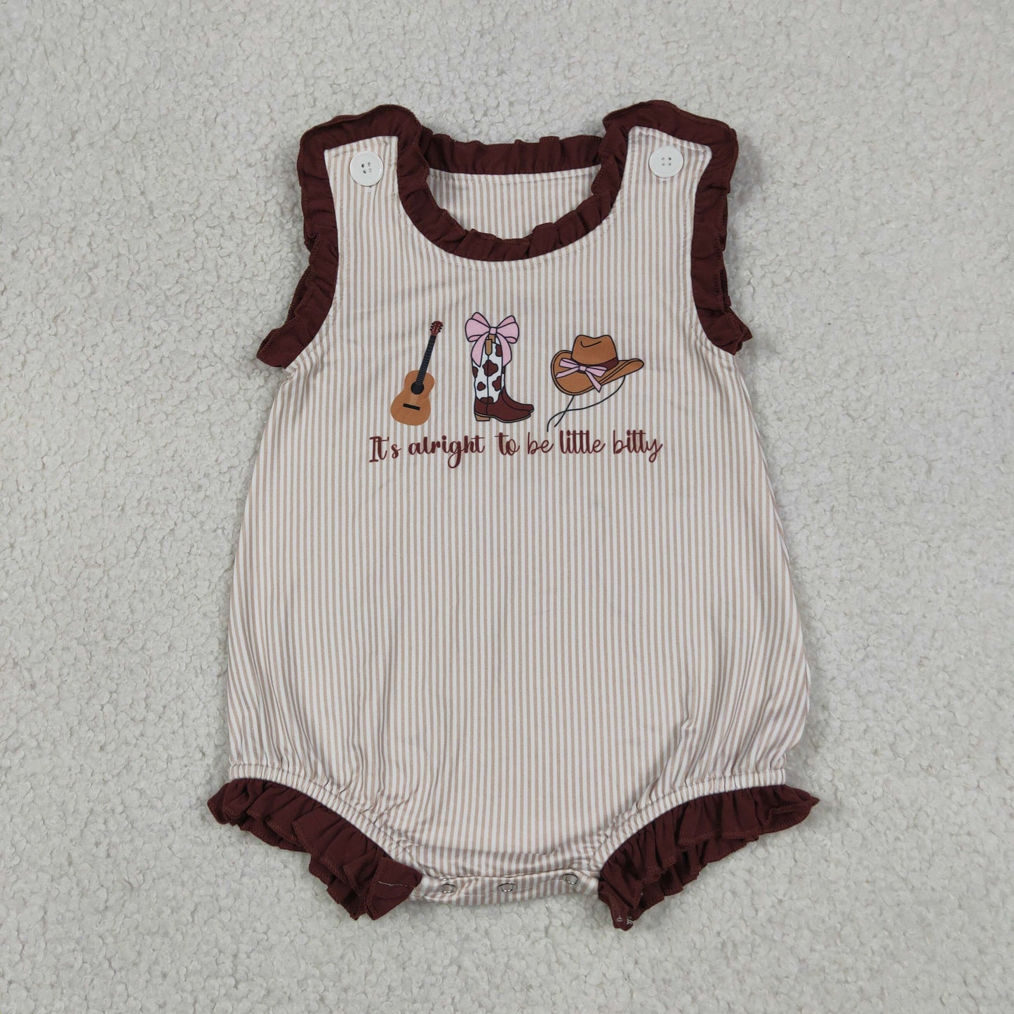 SR3336 it's alright to be little butty sleeveless girls romper