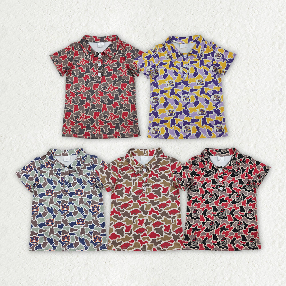 Team Camo Short Sleeve Boys Top Sibling Clothes RTS
