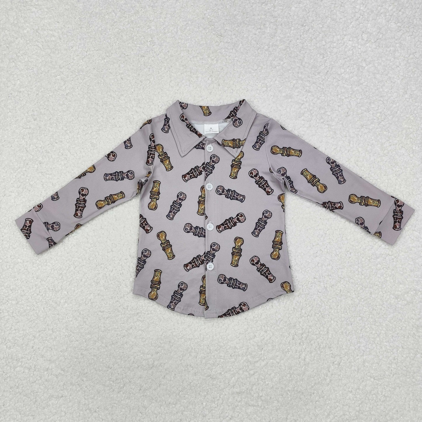 BT0886 camo duck call grey long sleeve boys top