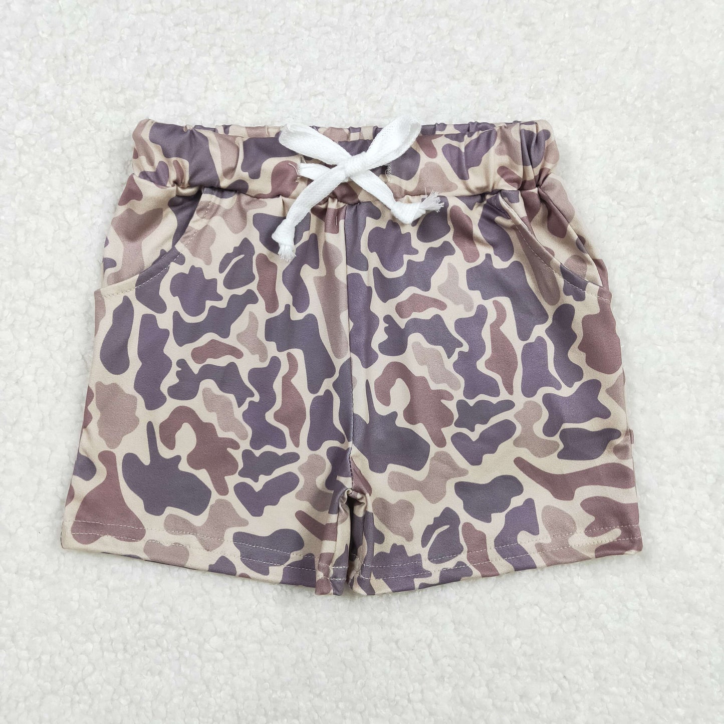 SS0372 brown camo boys shorts