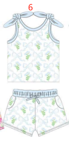 custom moq 3 each Summer flowers style girls set