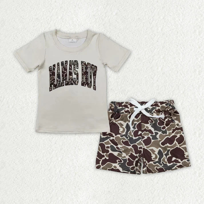 camo mama's boy boys Summer set Sibling Clothes RTS