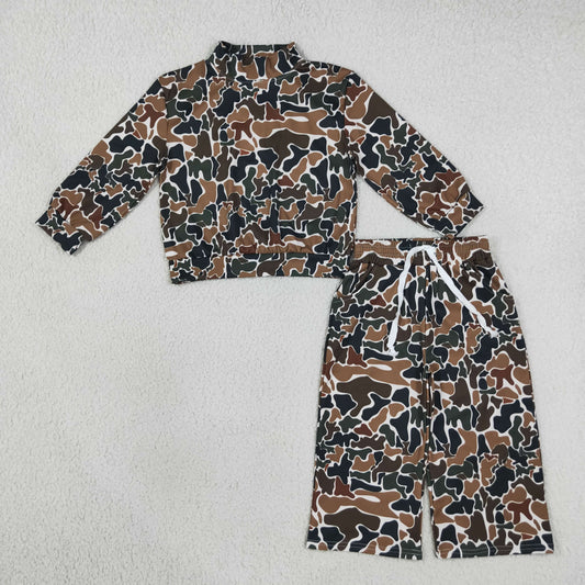 GLP3601 Yoga Camo Long Sleeve Pants Girls Set