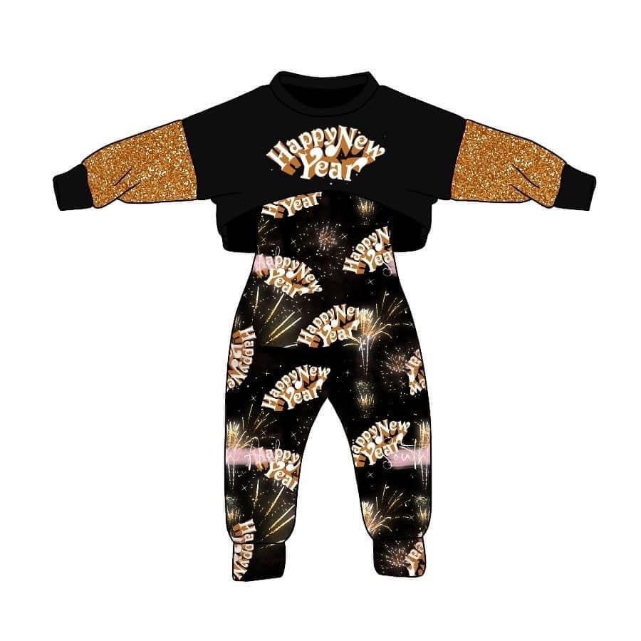 custom S 9.13  Black long sleeve jumpsuit set