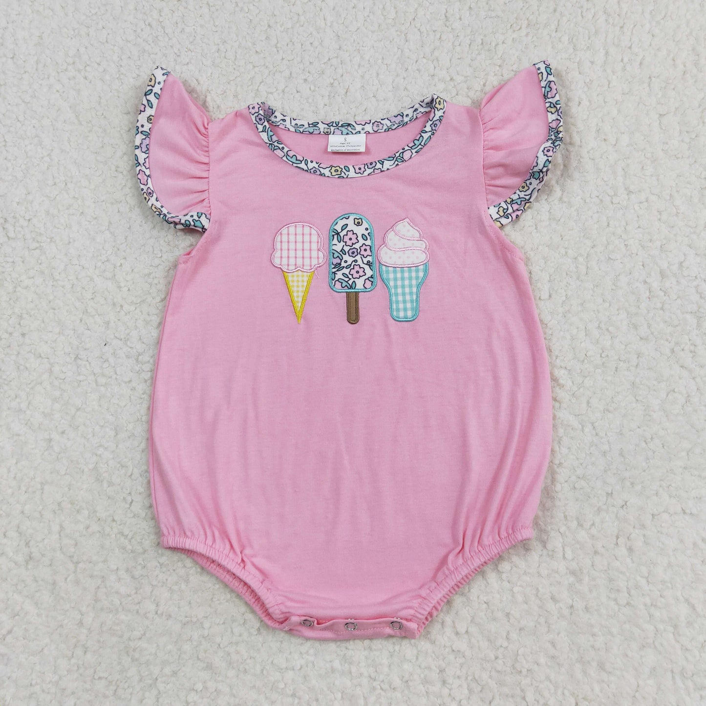 embroidery ice pink RTS sibling clothes