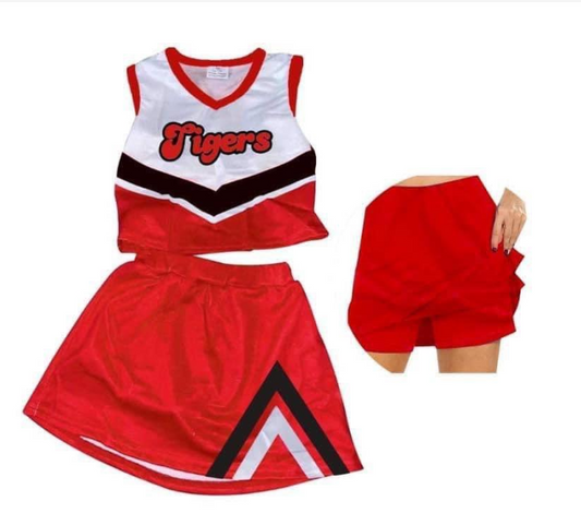 custom S 8.16 Red sleeveless skirt girls set