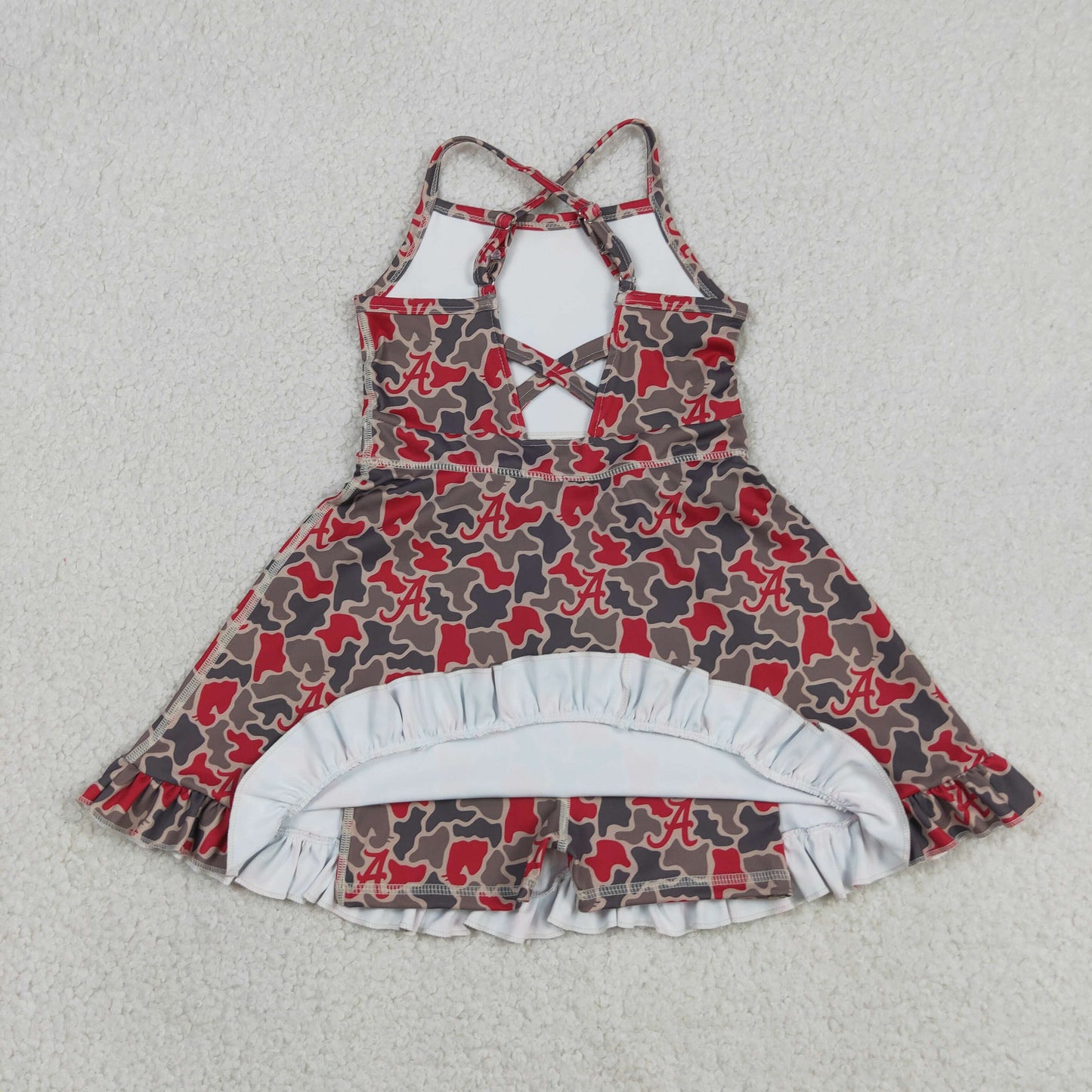 GSD3592 Yoga Football Item Camo Sleeveless Skorts Girls Dress