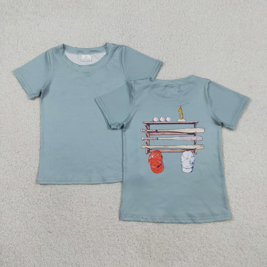 BT1762 Dog Baseball Green Short Sleeve Boys Top