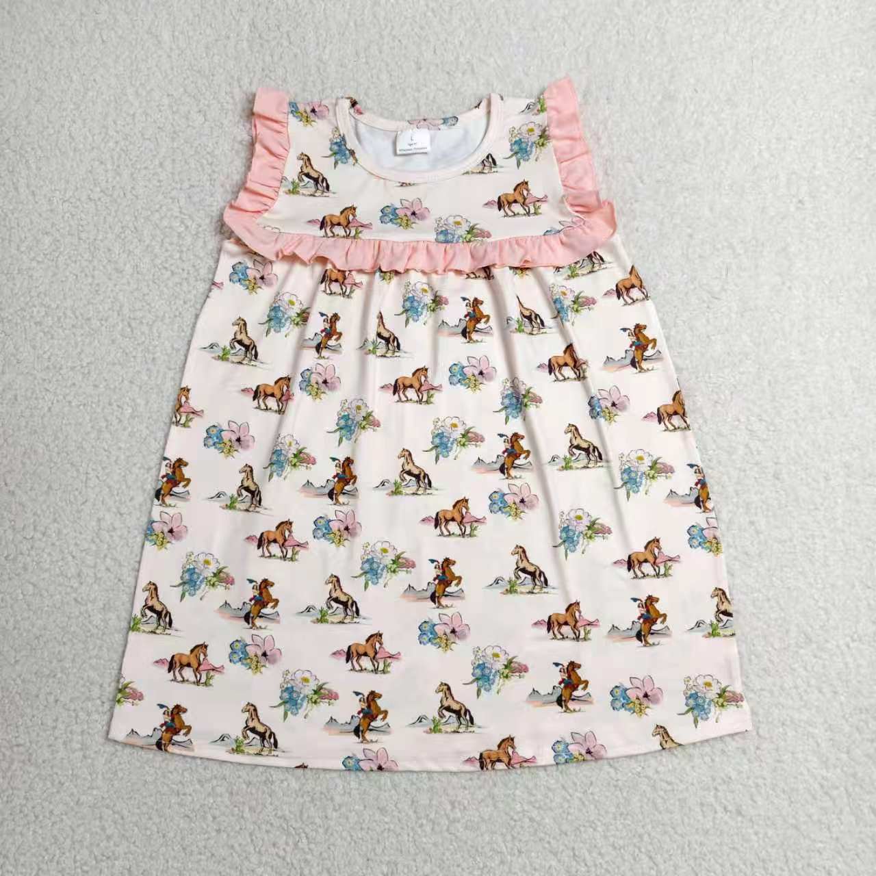 Western Rodeo Flowers Dress/Romper Sibling Clothes RTS