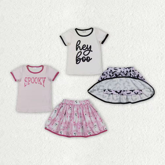 Halloween hey boo spooky skort girls set