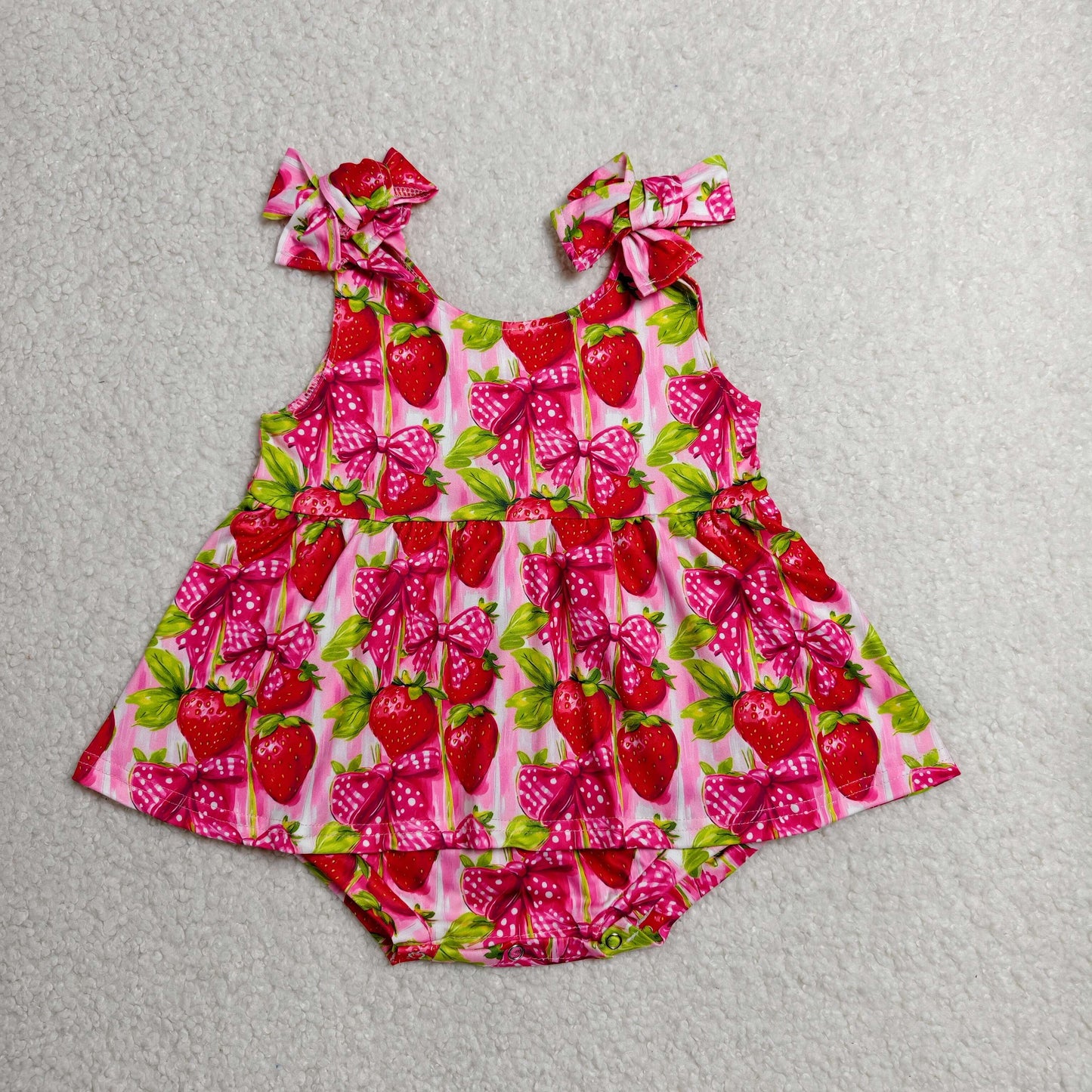 SR4134 Strawberry Hot Pink Girls Romper