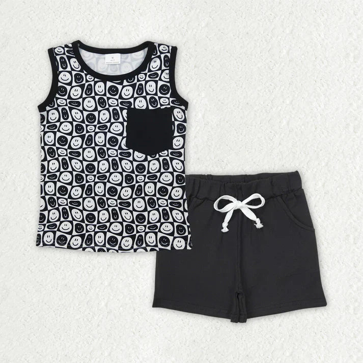 smile/Western cowboy boys set Sibling Clothes RTS