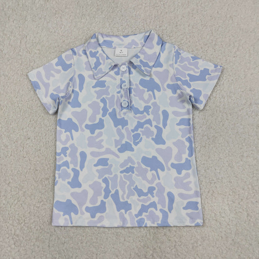BT1766 Blue Camo Short Sleeve Boys Top