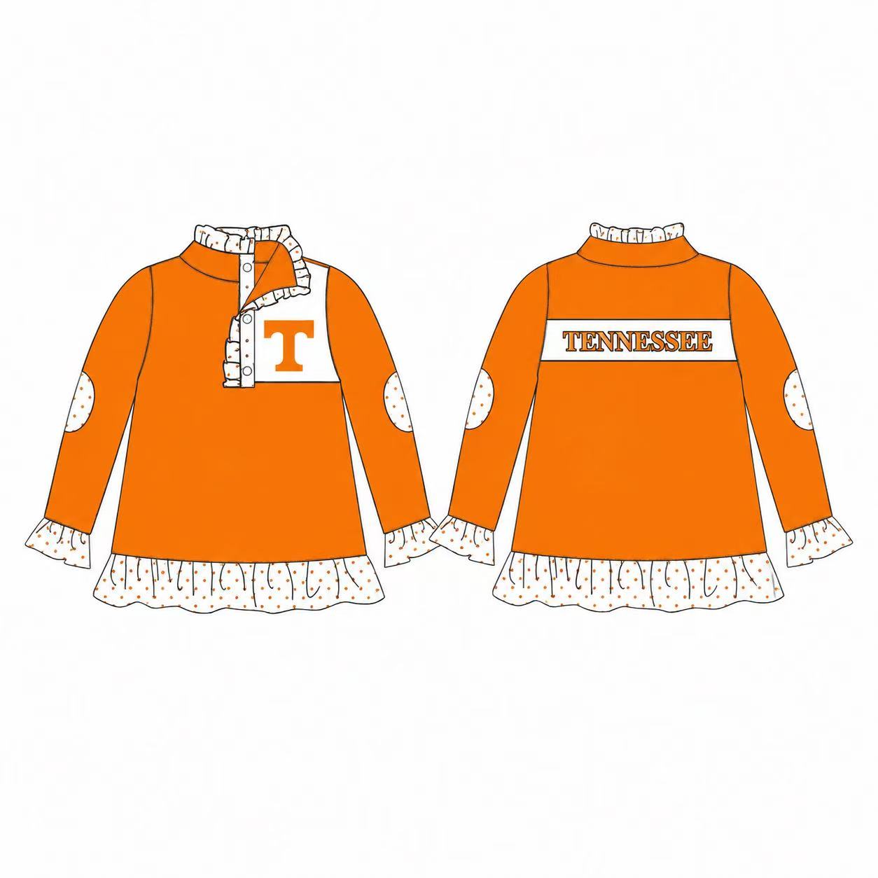 custom moq 5 TENNESSEE Orange Long Sleeve Girls Pullover