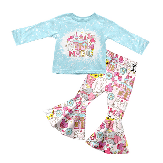 preorder GLP0810 Magic castle blue long sleeve girls set