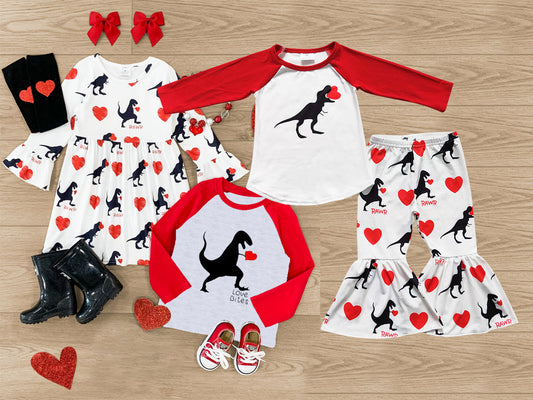 Dinosaur Hear Clothes Kids Valentine's Day Clothes