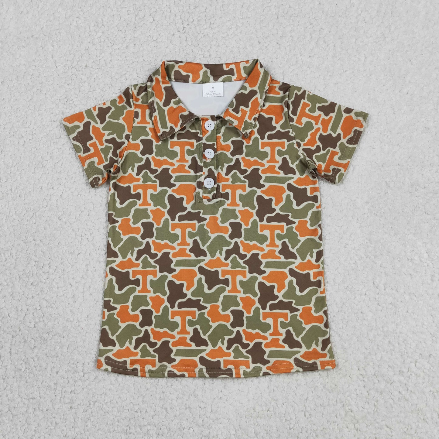 BT1696 Football Item Camo Short Sleeve Boys Top