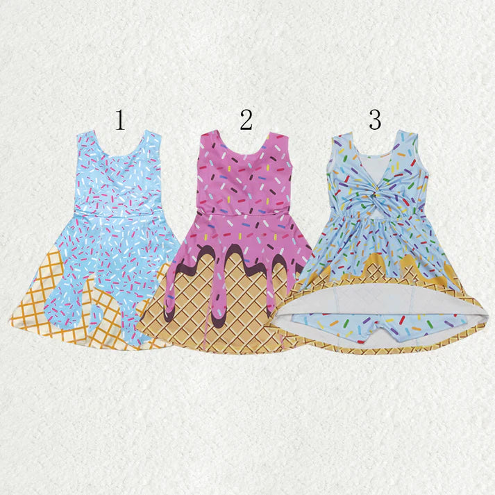 Summer ice yoga girls skorts dress RTS Sibling Clothes