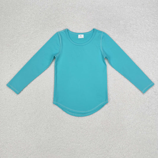 GT0644 sky blue long sleeve girls yoga top active wear athletic