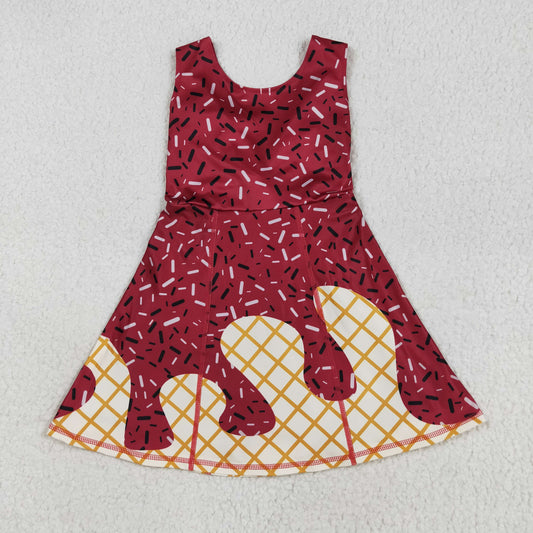 GSD2749 yoga ice maroon sleeveless skorts girls dress