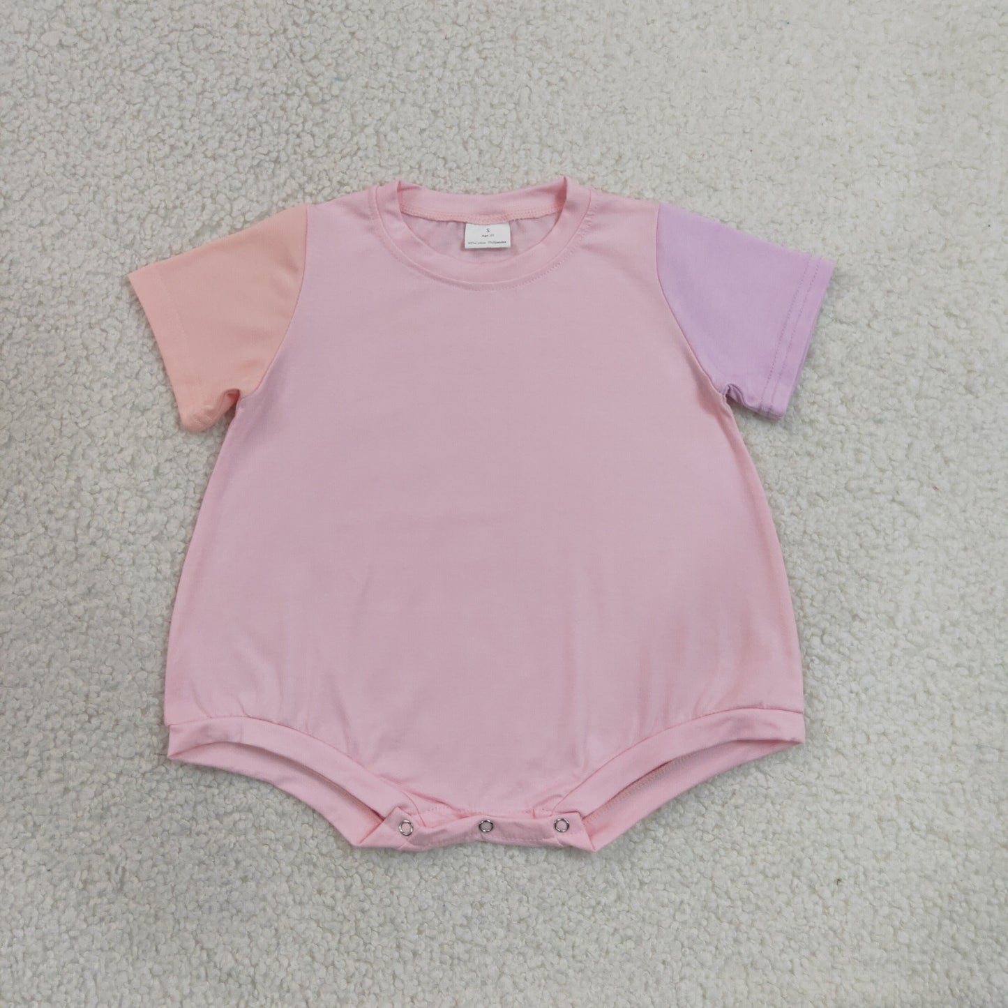 SR4156 Pink Short Sleeve Girls Romper