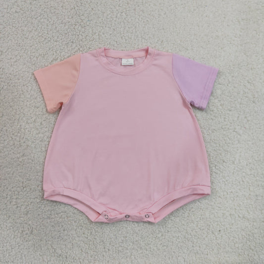 SR4156 Pink Short Sleeve Girls Romper