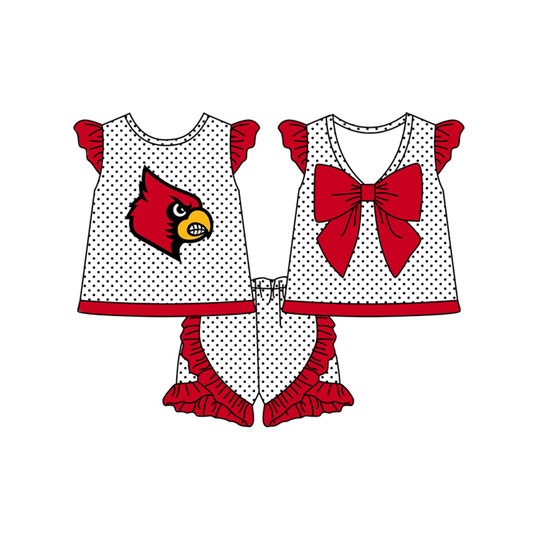 custom S 8.2 Team red bird short sleeve shorts kids set please order before 15th August