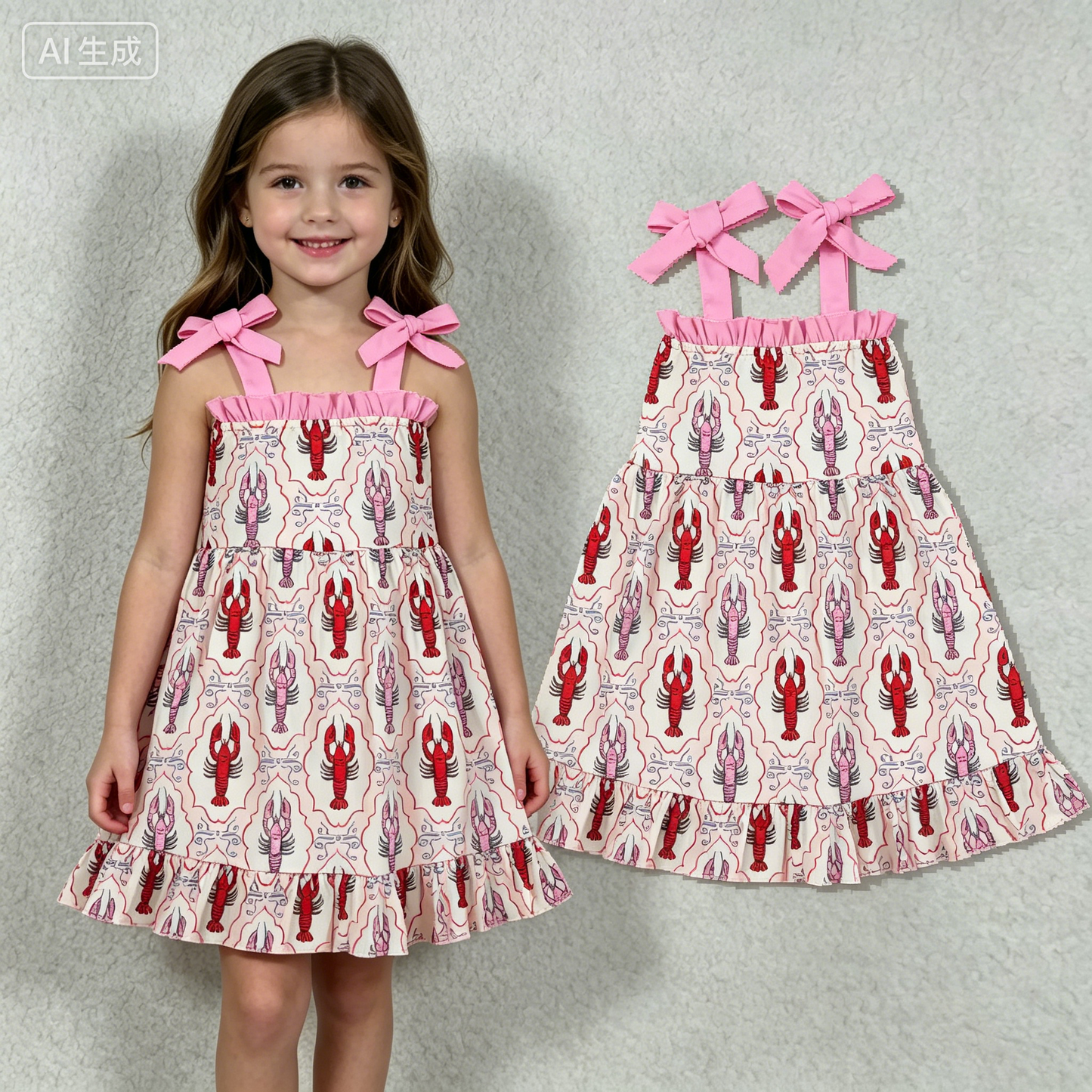 GSD3730 Crayfish Pink Girls Dress