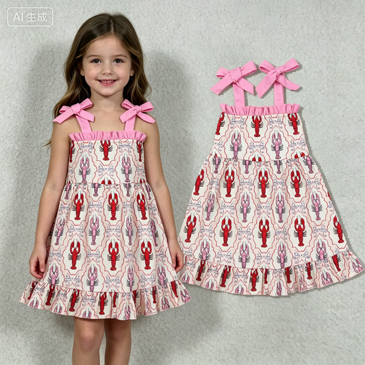 GSD3730 Crayfish Pink Girls Dress