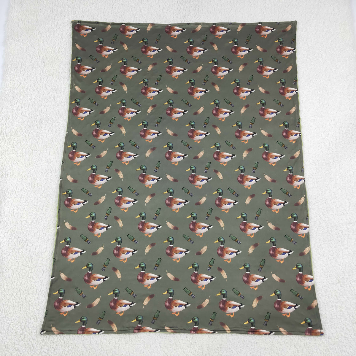BL0287 Mallard Duck Green Baby Blanket