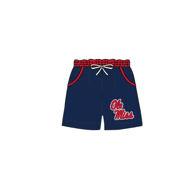 custom style old miss navy blue boys swimming trunk moq 3