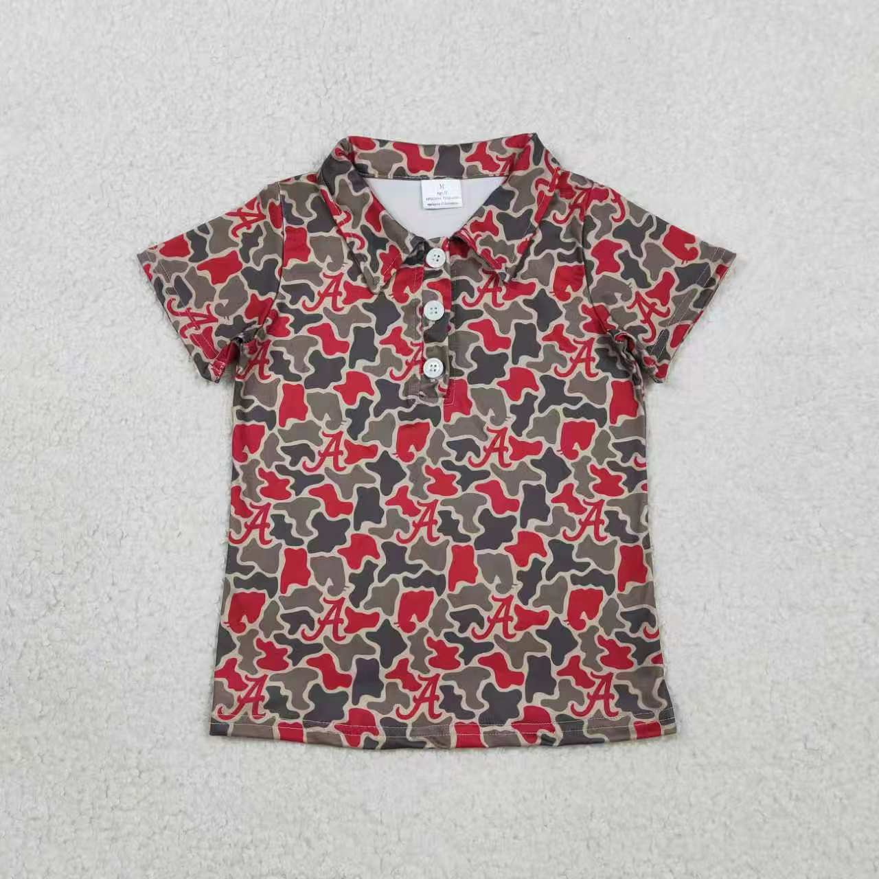 Team Camo Short Sleeve Boys Top Sibling Clothes RTS