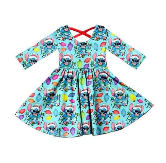 preorder Christmas cartoon baby long sleeve girls dress