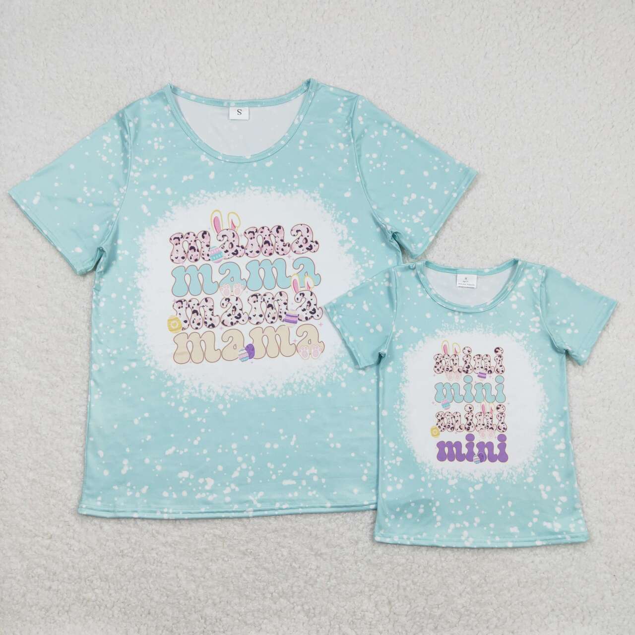 GT0448 Easter Rabbit Mini Blue Short Sleeve Girls Top