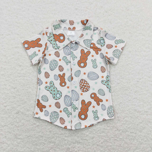 BT0529 Easter Rabbit Egg Short Sleeve Boys Top