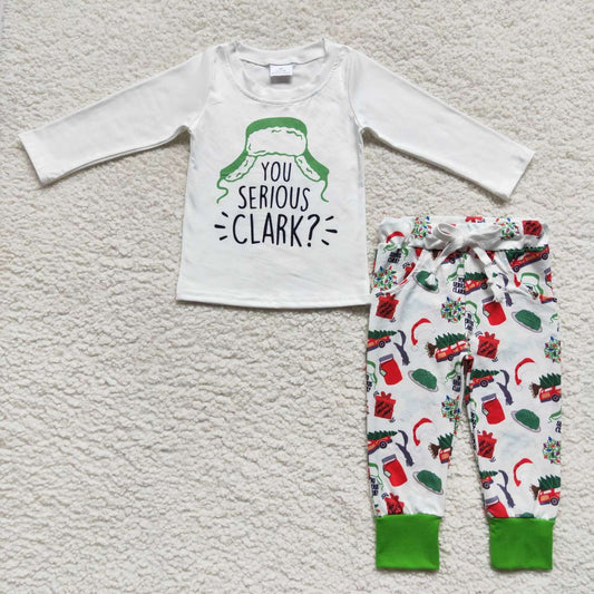 BLP0328 Hat white long sleeve pants boys set