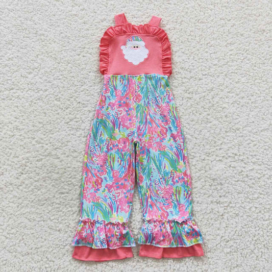 SR0404 Christmas Santa Claus Pink Sleeveless Girls Jumpsuits