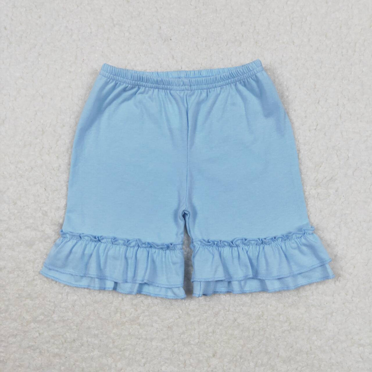 SS0183 Blue ruffles girls shorts