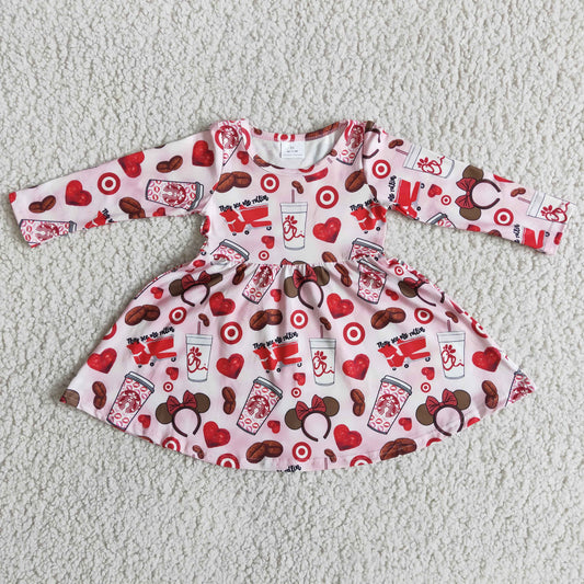 Pink Valentine's Day Girls Dress 6 B5-14