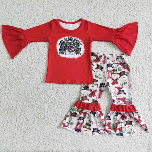 6 B6-6 Baby It's Cold Outside Red Winter Girls Set