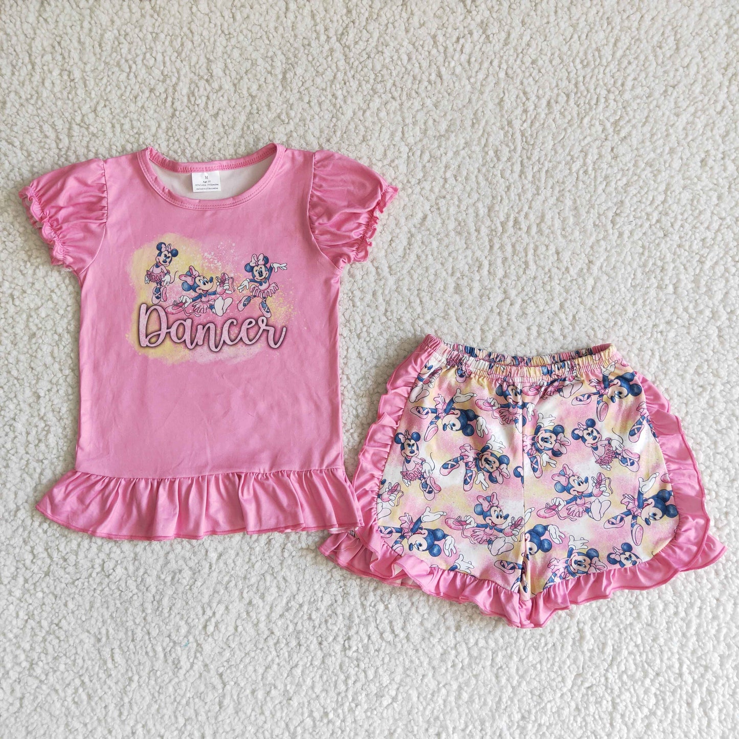 C4-27 Pink Dancer Summer Baby Kids Cartoon Set