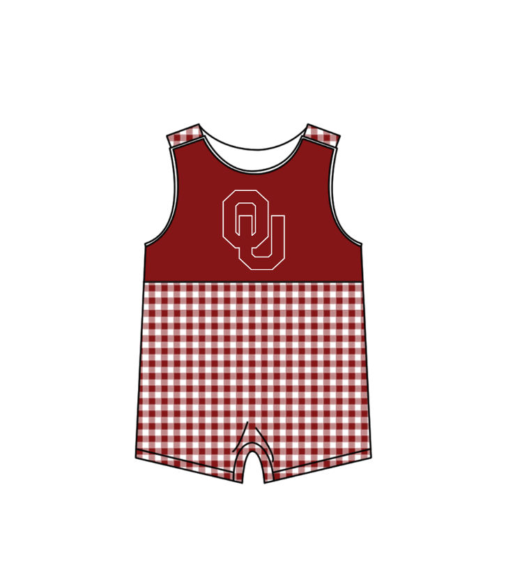 Custom Moq 3 Football Team Maroon Sleeveless Sleeveless Boys Romper