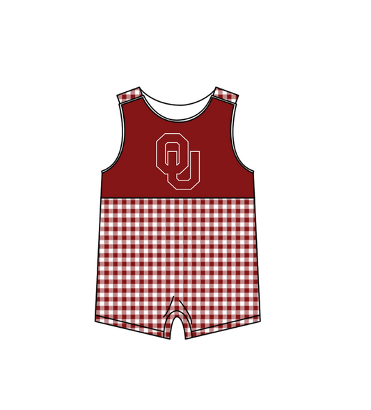 Custom Moq 3 Football Team Maroon Sleeveless Sleeveless Boys Romper
