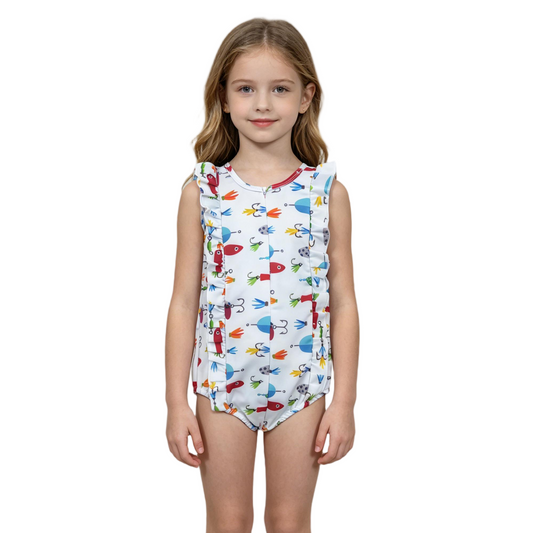 S0043 Fishing Girls Bathing Suits Swimsuits