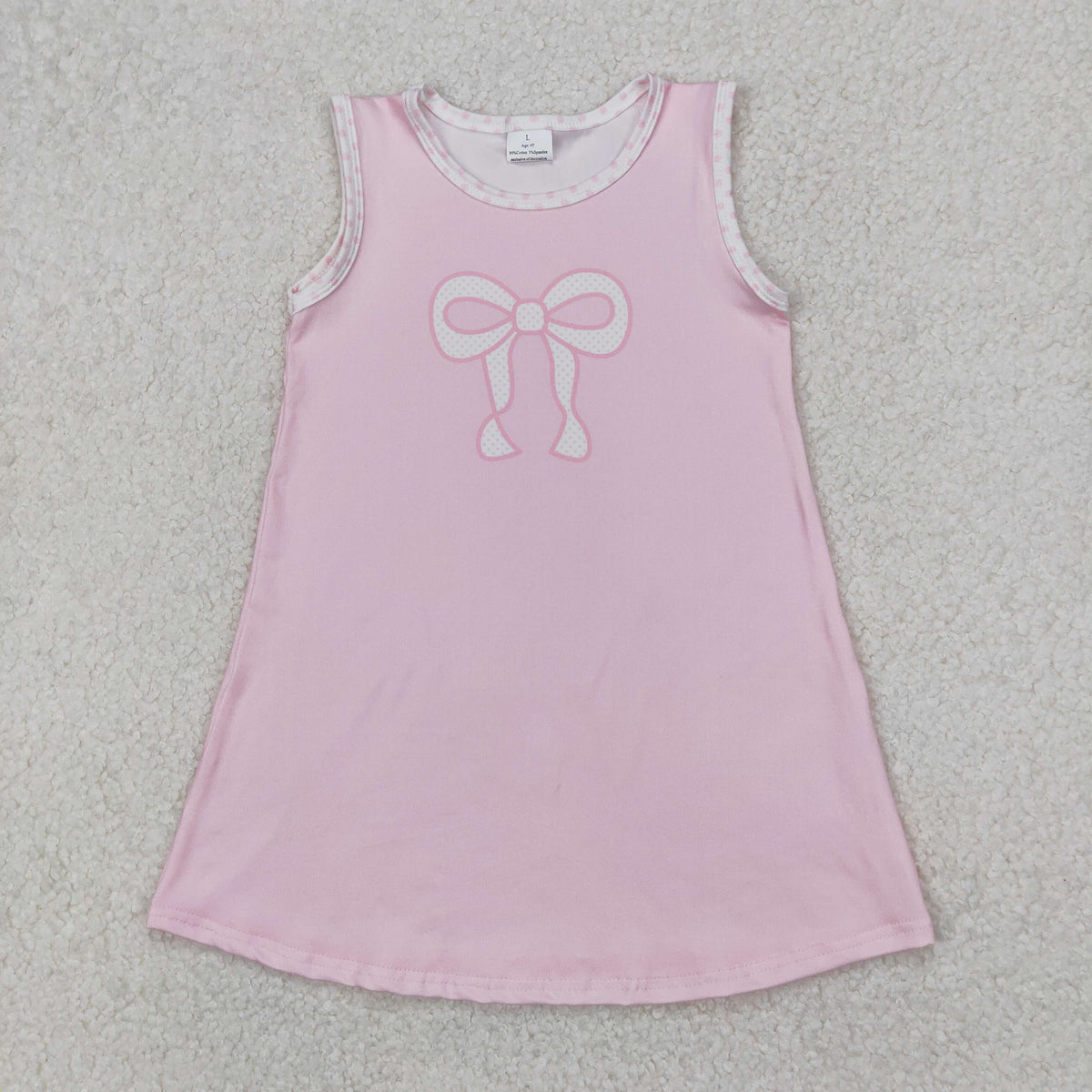GSD2157 pink bow sleeveless girls dress