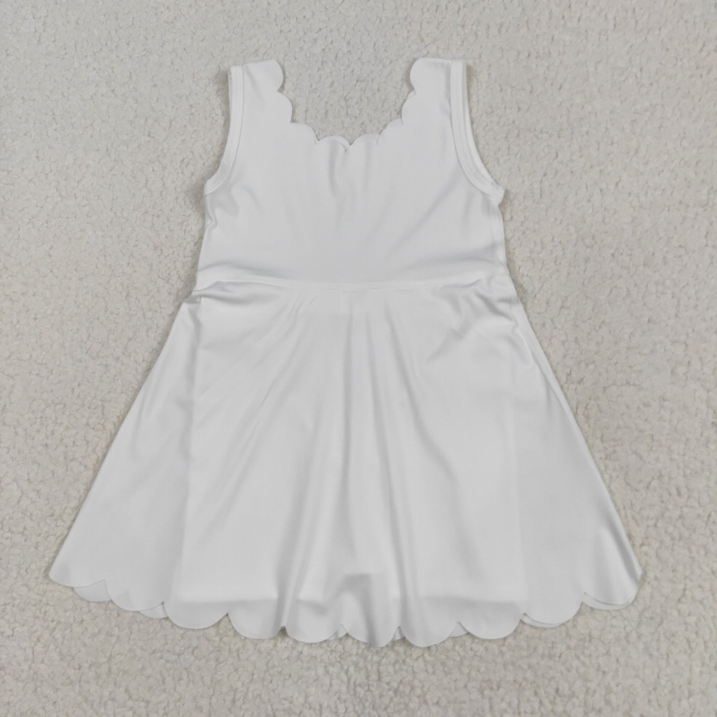 yoga GSD2370 white sleeveless girls dress with shorts