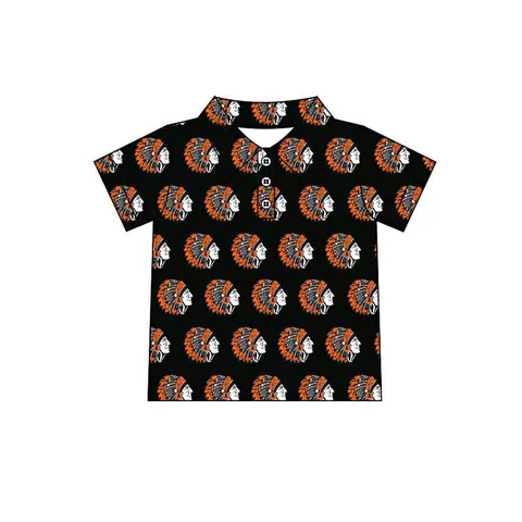 custom moq 3 football item black short sleeve boys top