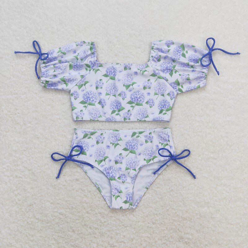 purple flowers swimsuits RTS sibling clothes